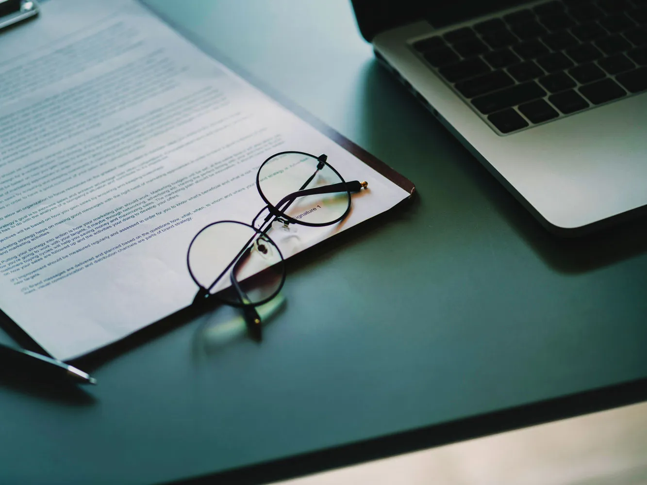 glasses sitting on desk