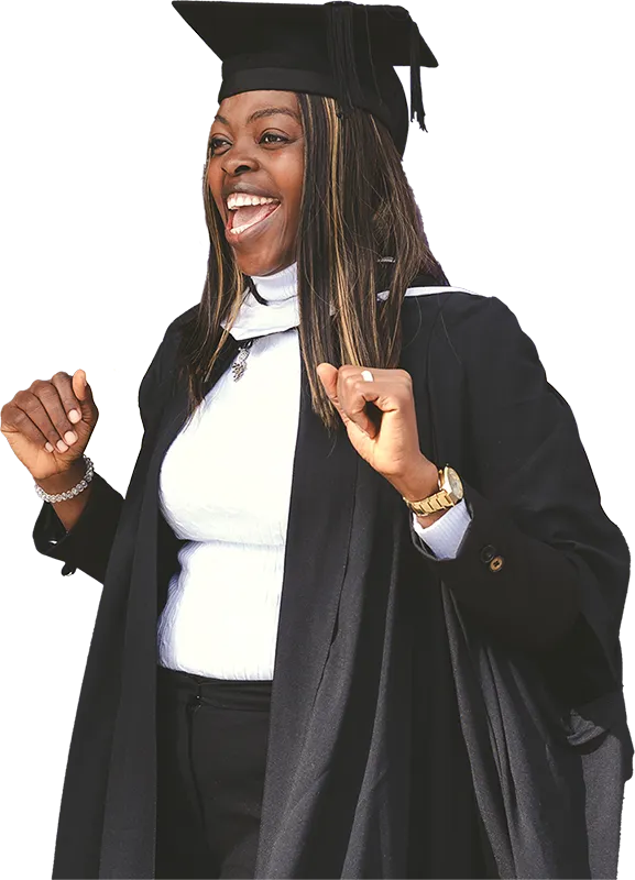 Graduate celebrating in their gown