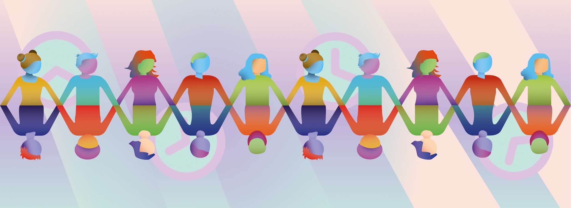 COIL illustration - lots of people holding hands