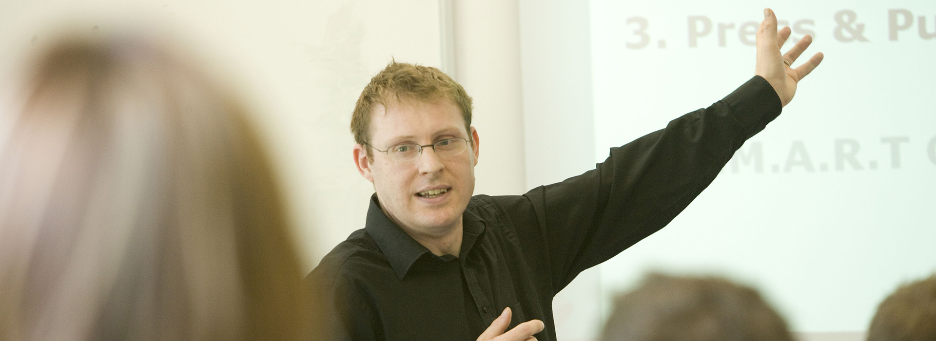 man giving presentation