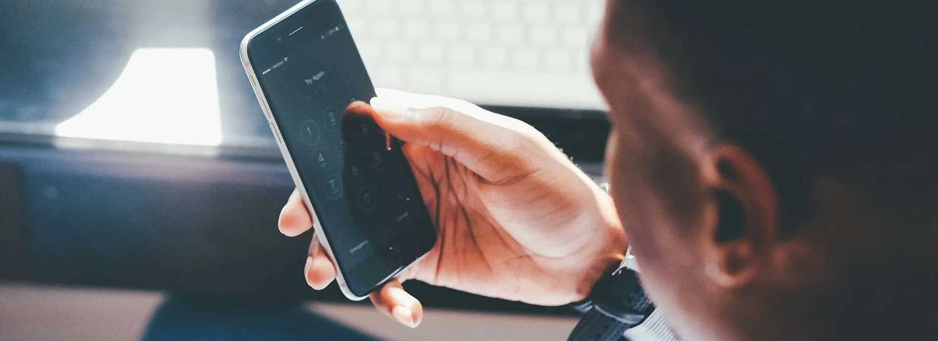 someone on a mobile device