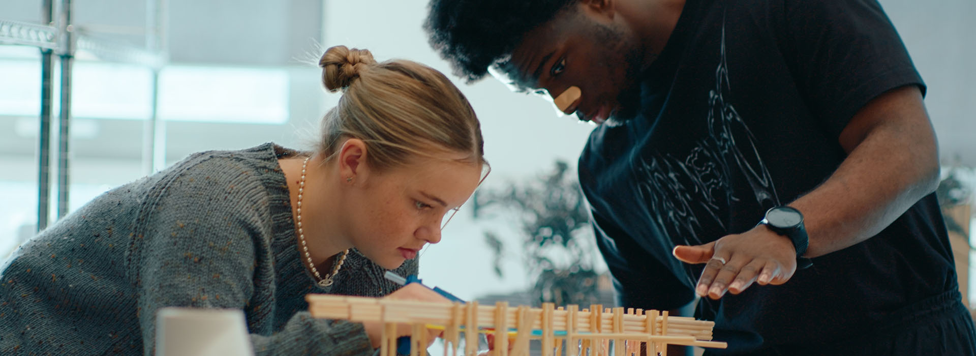 two people working on project