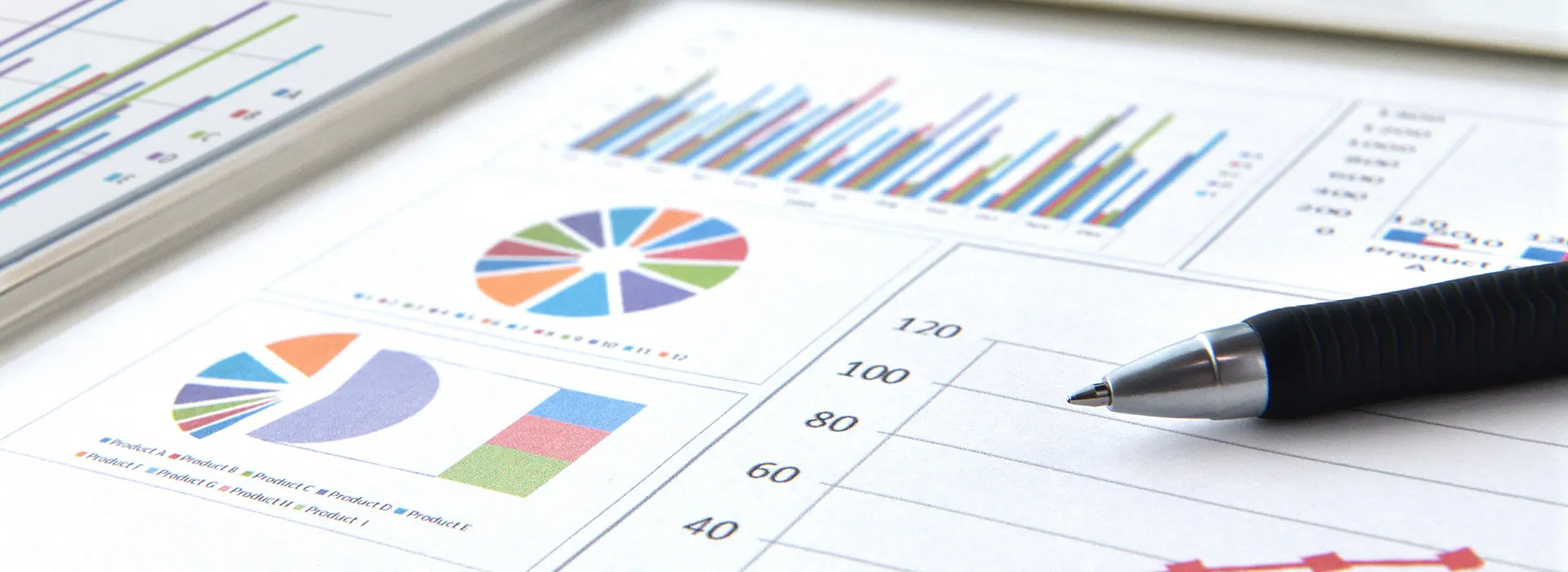 printed report with graphs