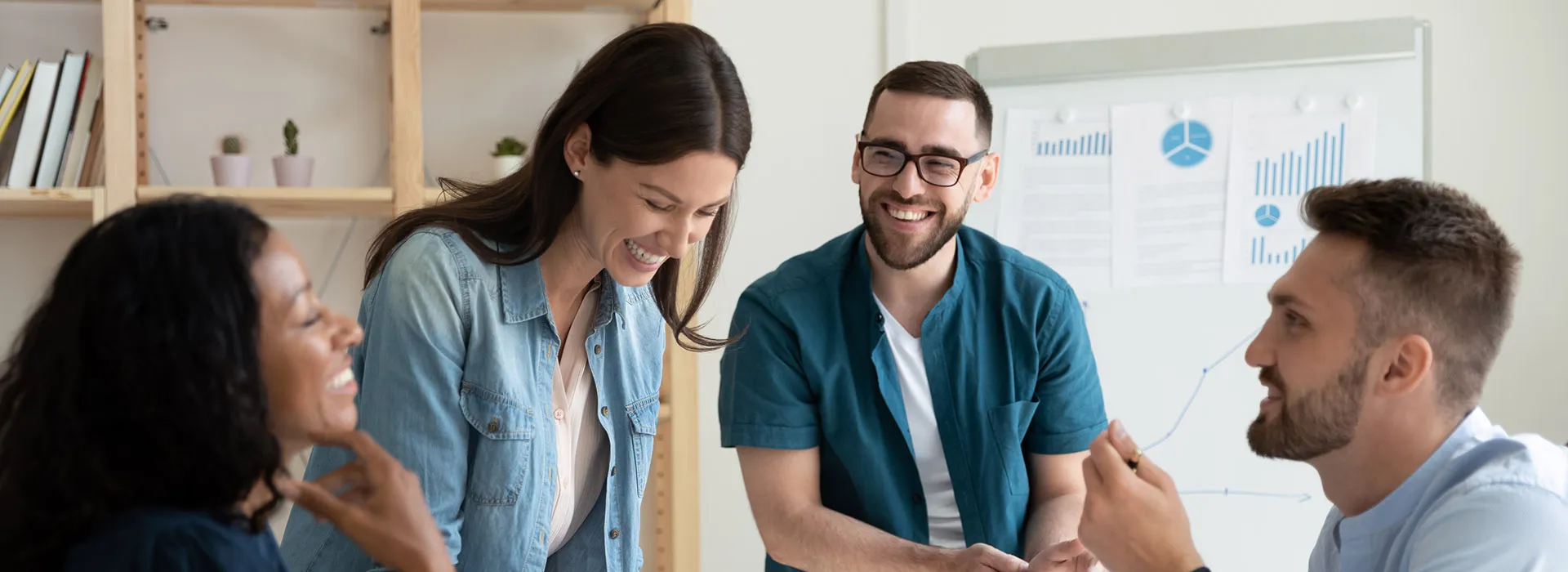 group of staff smiling