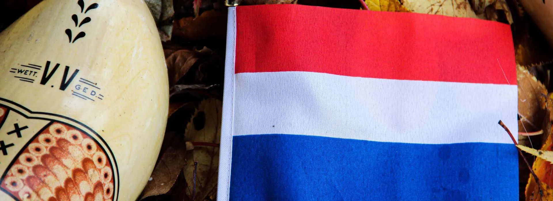 netherlands flag next to a clog