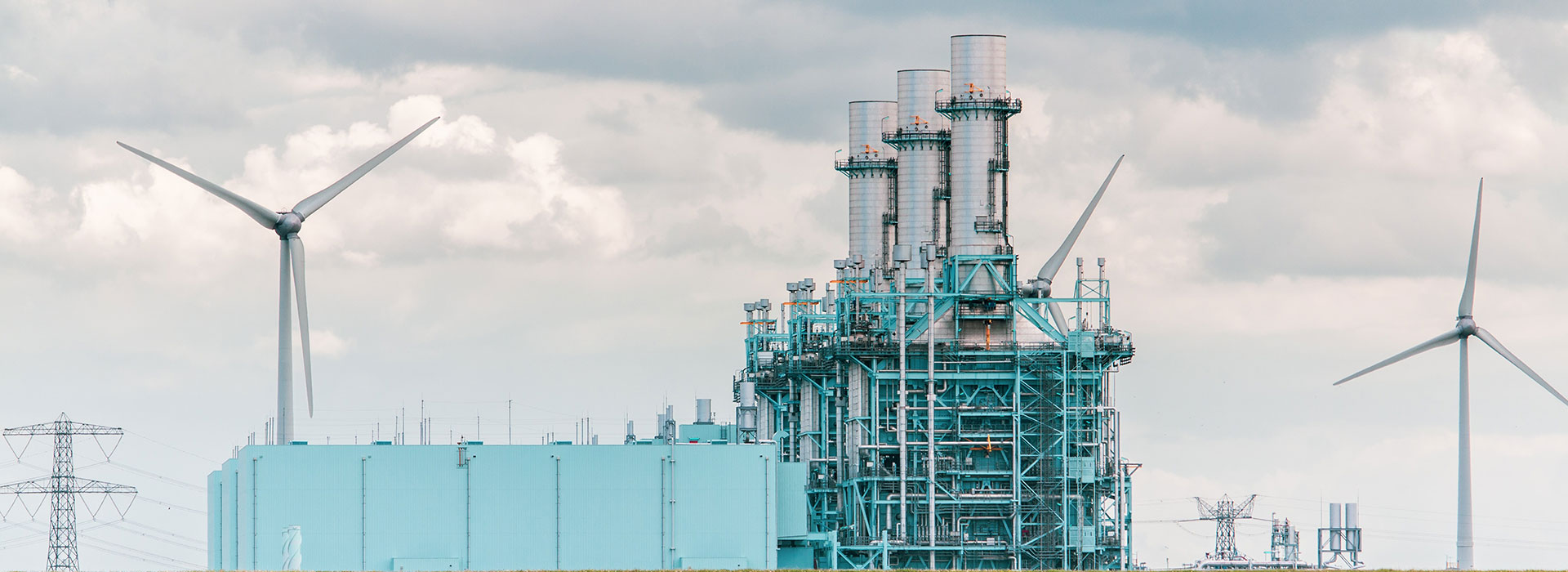 Wind Turbines at a power plant