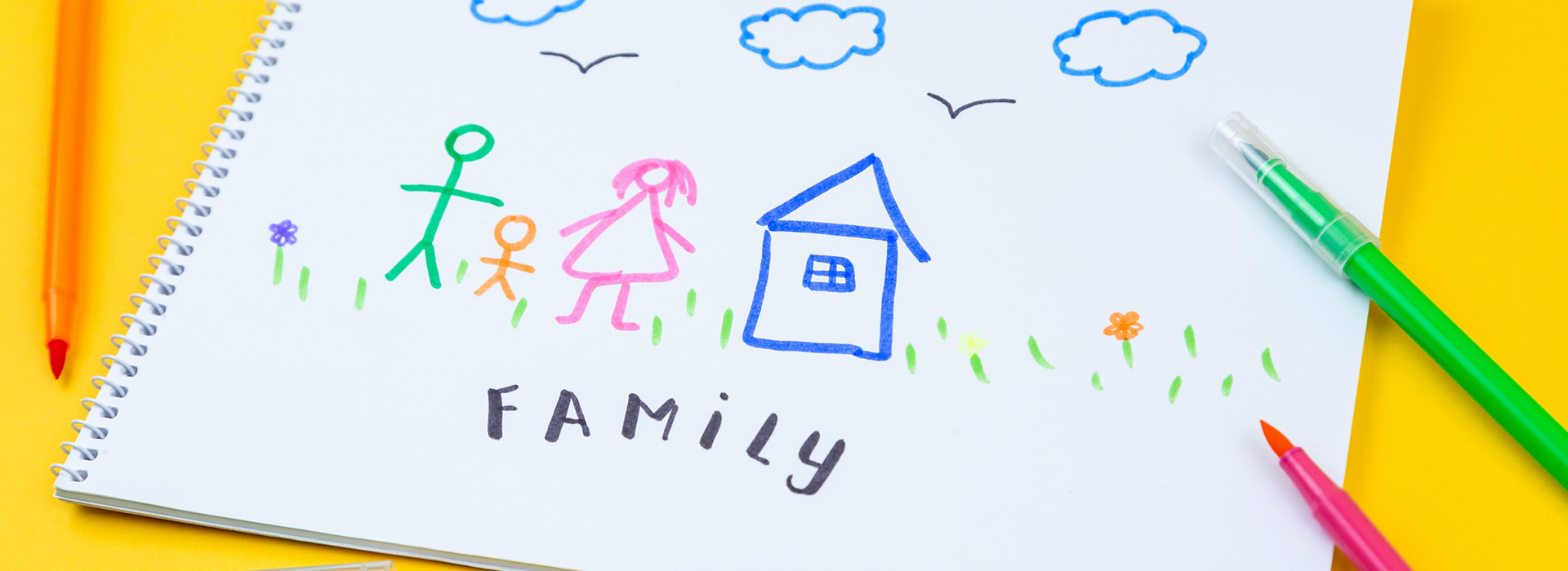 childs drawing of a family