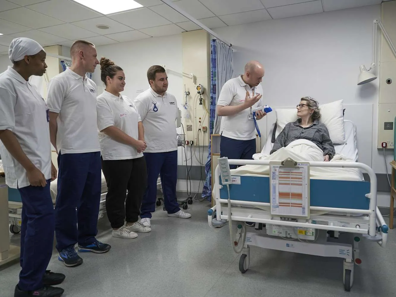 Students participating in Nursing practical learning activity