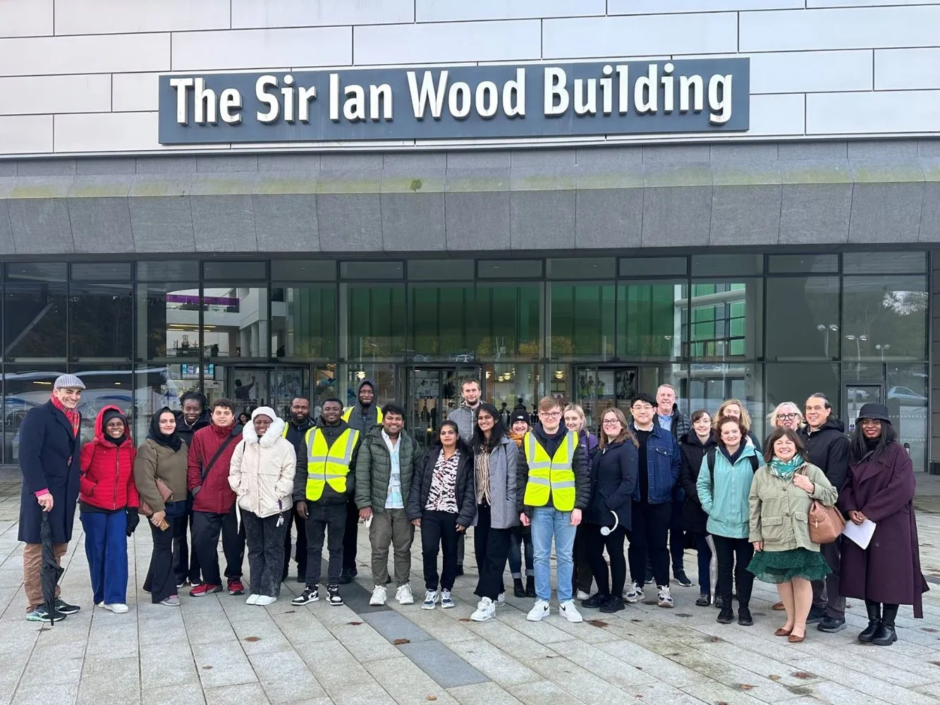 Attendees ready to walk gather at SIWB, RGU