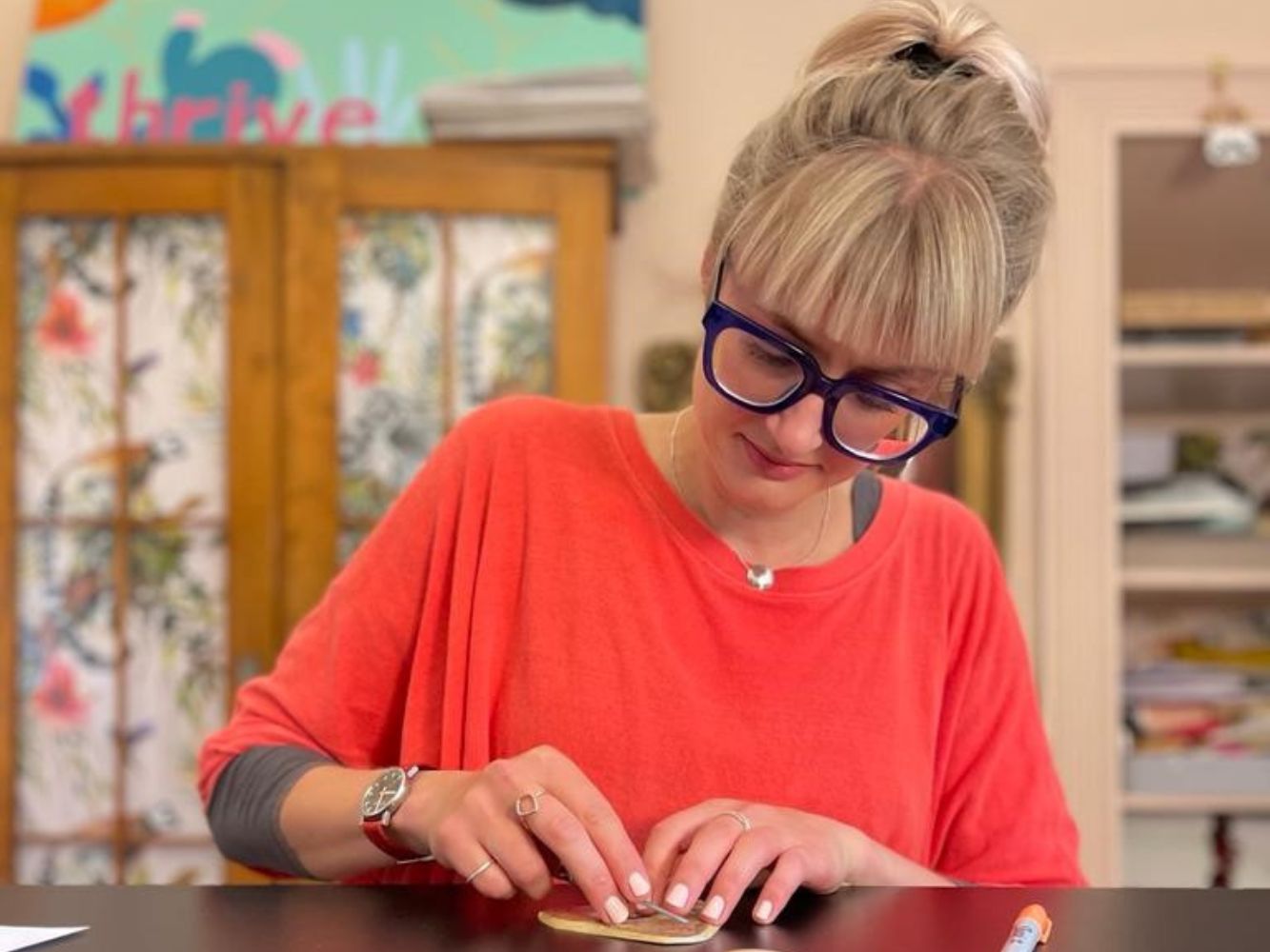 Image shows Alison Shearer, Mint Lino Prints and 'Shop Local Aberdeen'