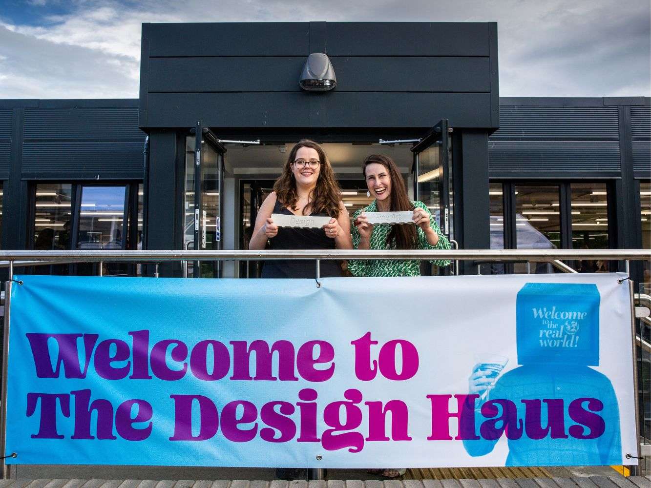 Winners of the Principal's Awards for Fine Art (Emmajane Kingaby) and Design (Beth Davidson)