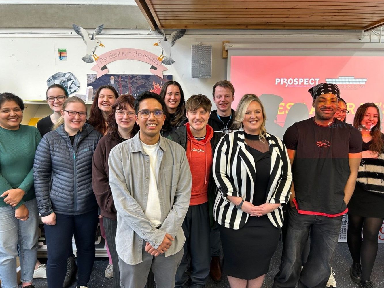 Group image of Prospect 13, marketing agency, and students from Gray's School of Art.