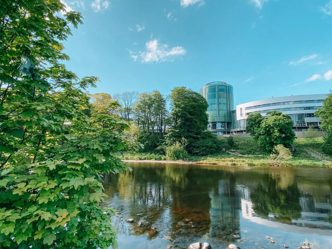 RGU campus with river and trees beside it