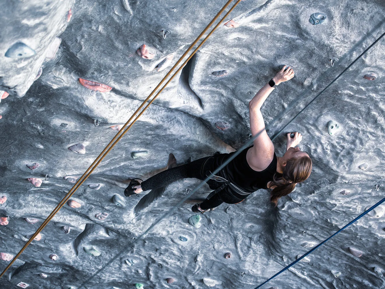 Person on the climbing wall