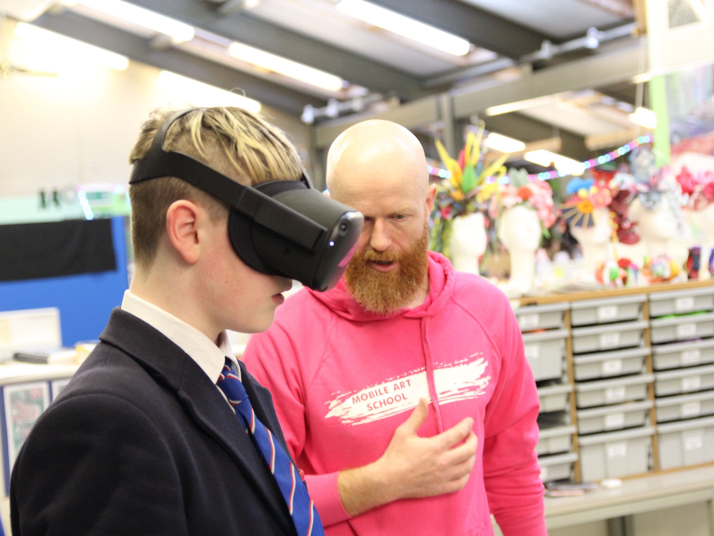 Student from Aberdeen Grammar School uses VR headset