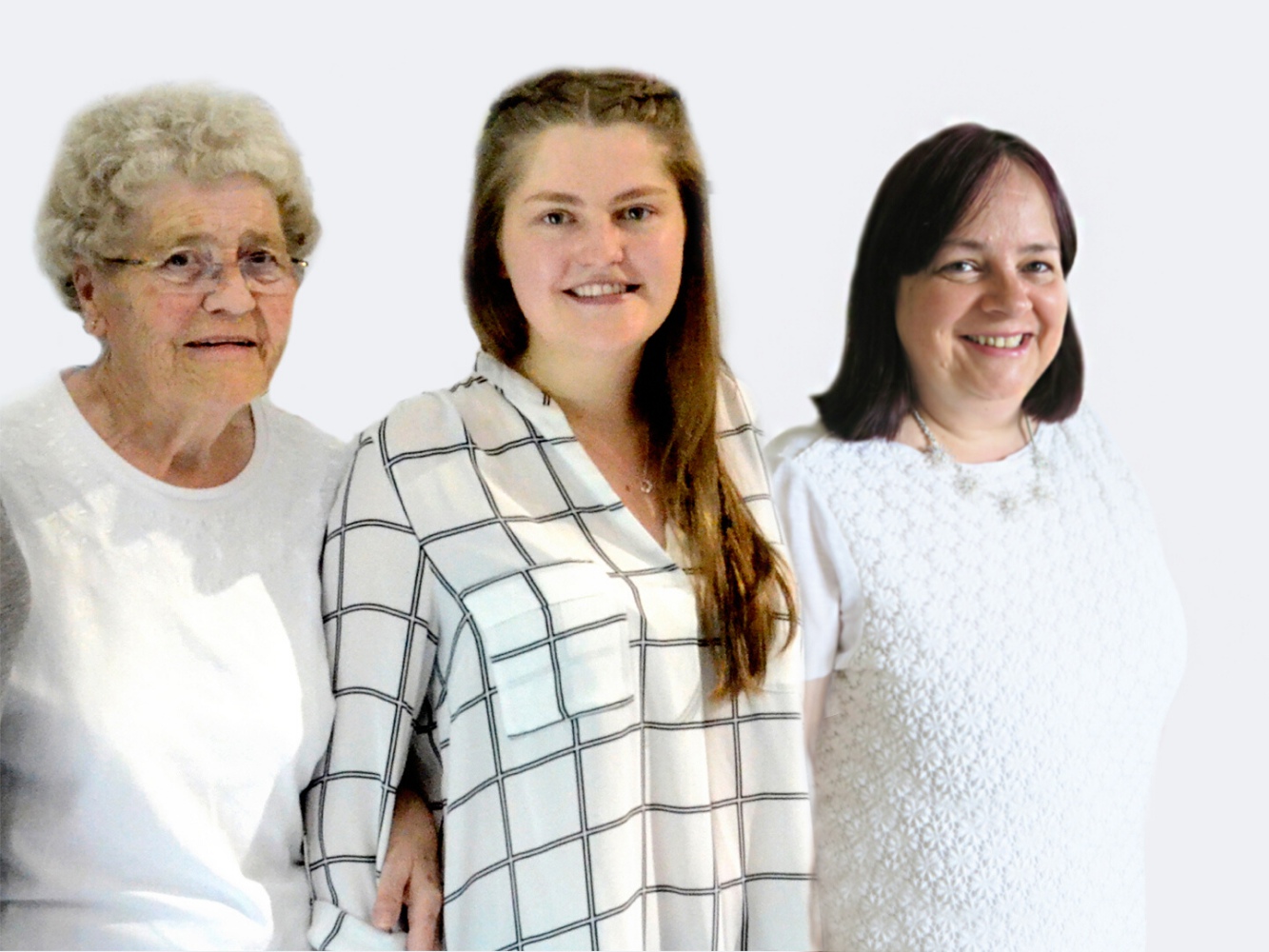 Lucy Fisher with her mother and grandmother