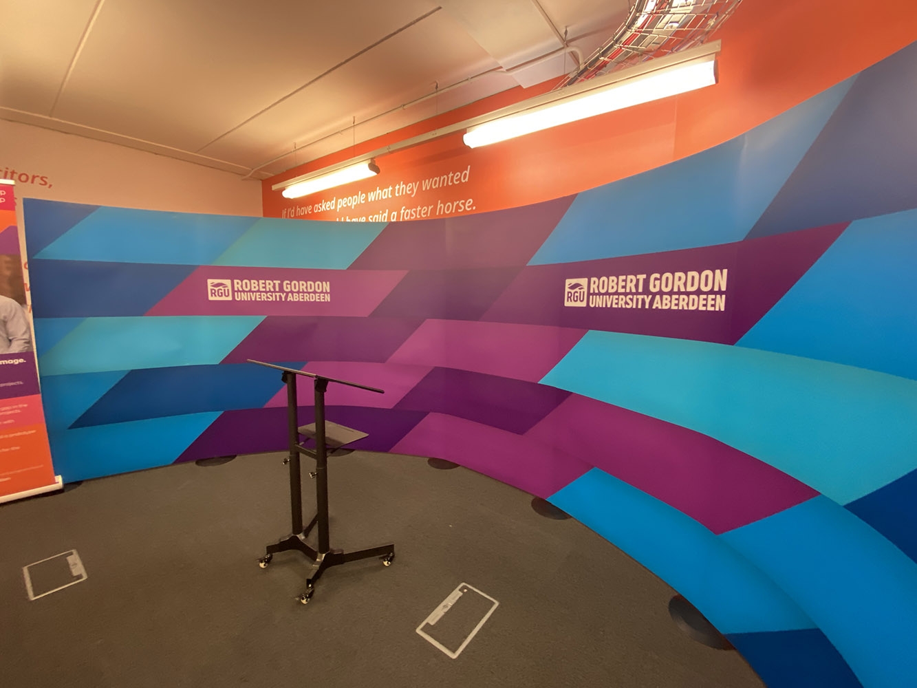 Speakers podium within Innovation Station