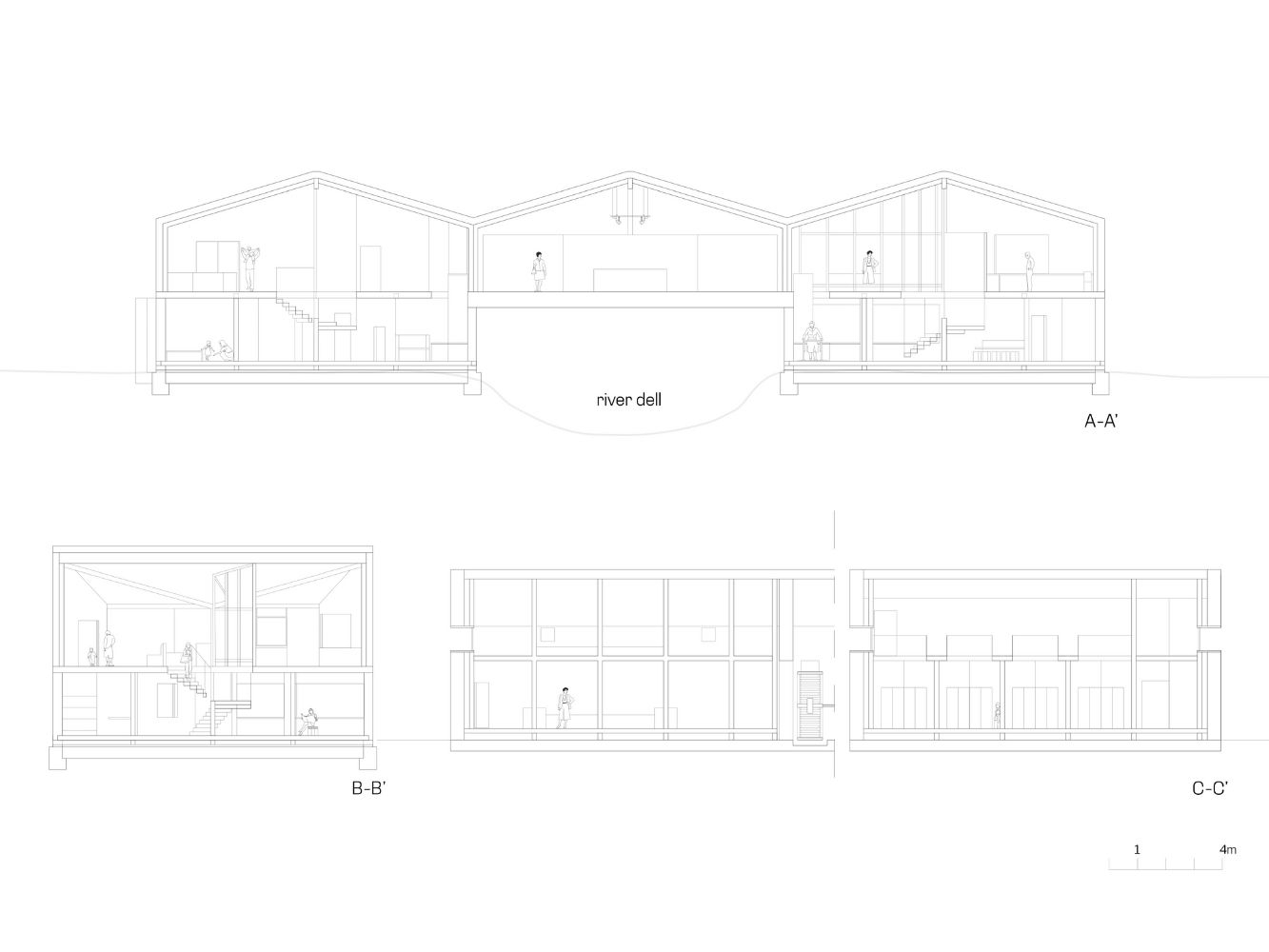Drawn architectural plan of building inspired by architecture in Isle of Lewis