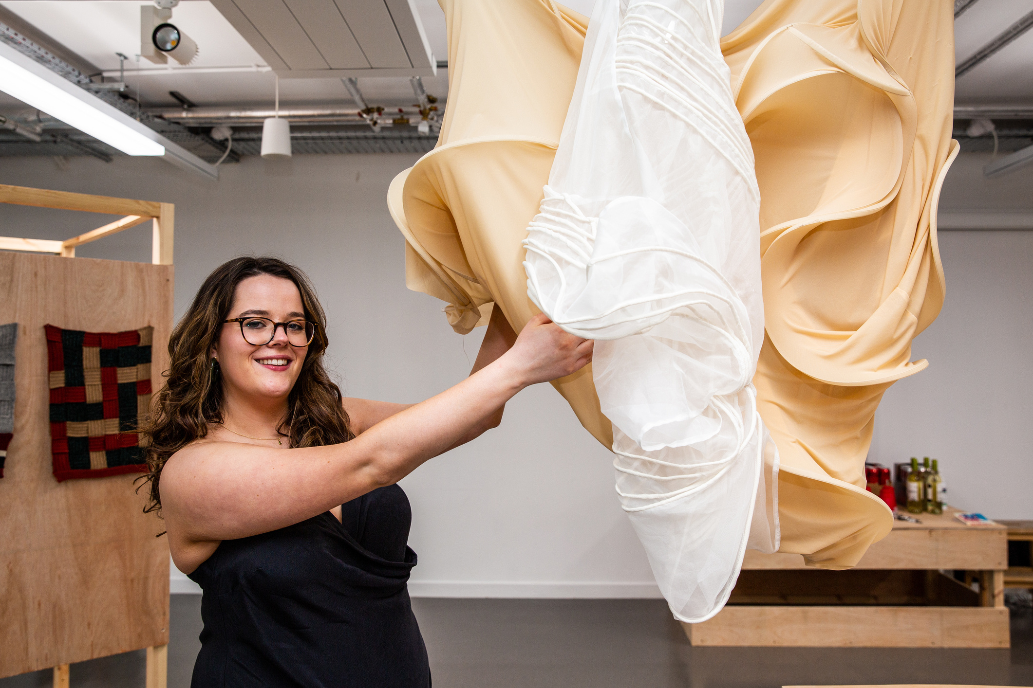 Grays winner of the Principals Award for Design Beth Davidson poses with artwork