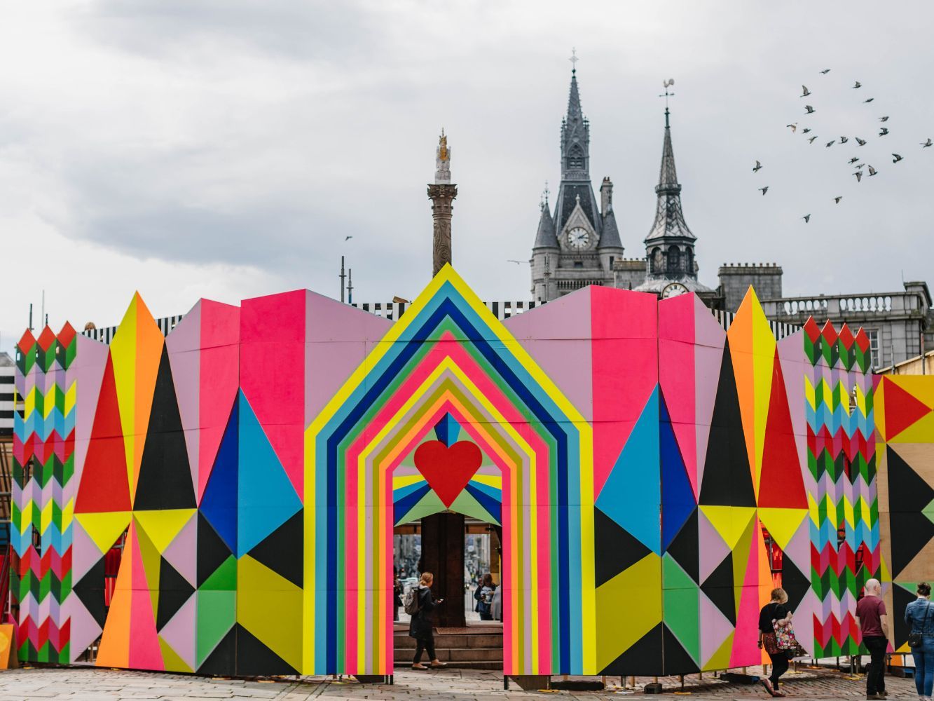Morag Myerscough Art Installation at Aberdeen's Castlegate