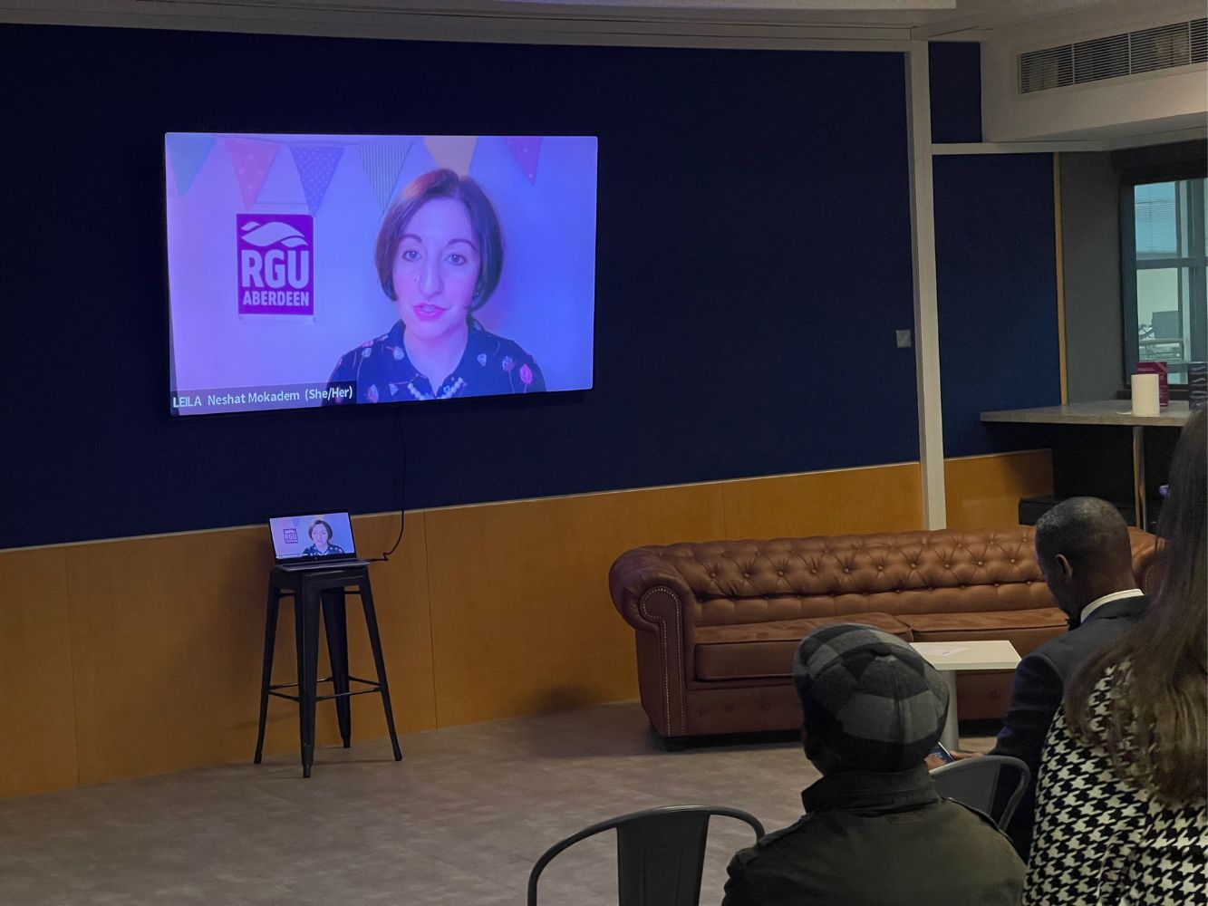 Virtual lecture taking place at Who Am I event
