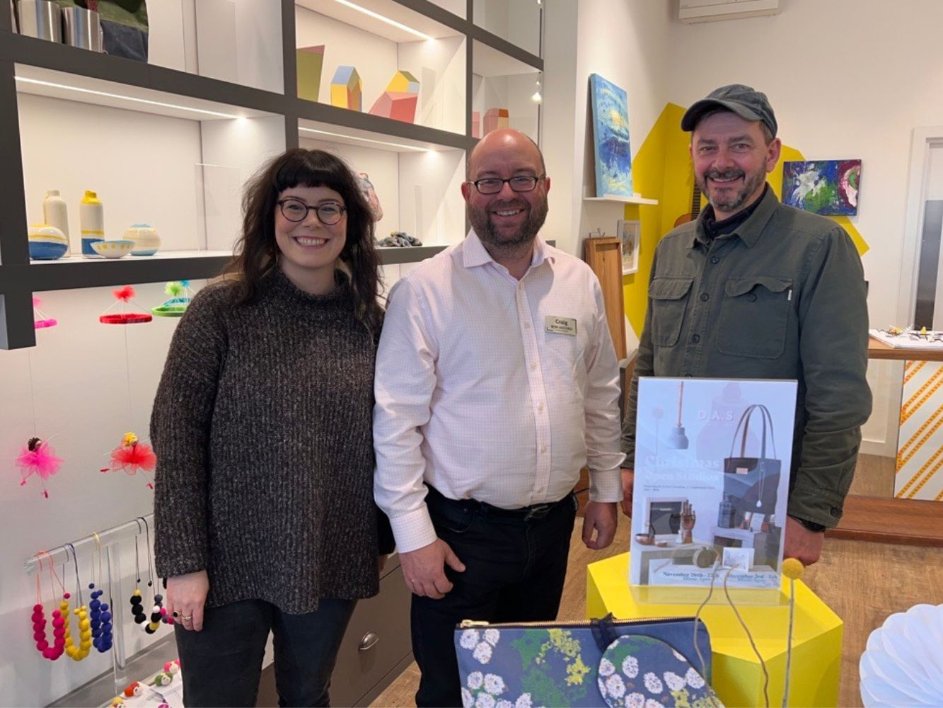 Representatives from Culture Aberdeen Project and Bon Accord stand in pop up space