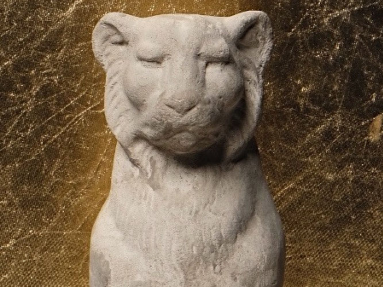Close up of cat sculpture