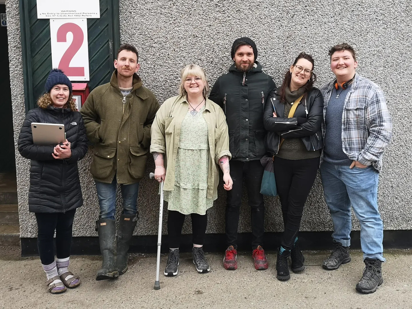 Group outside ceramic studio