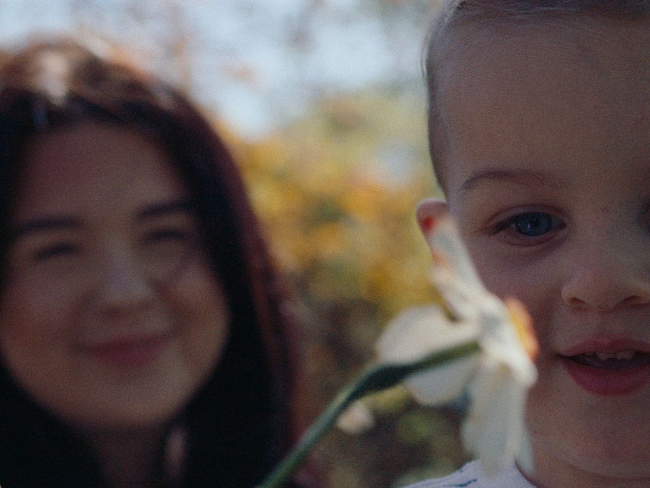 Mother and child playing in the park