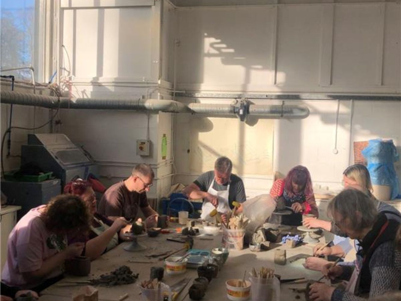 People taking part in a creative workshop