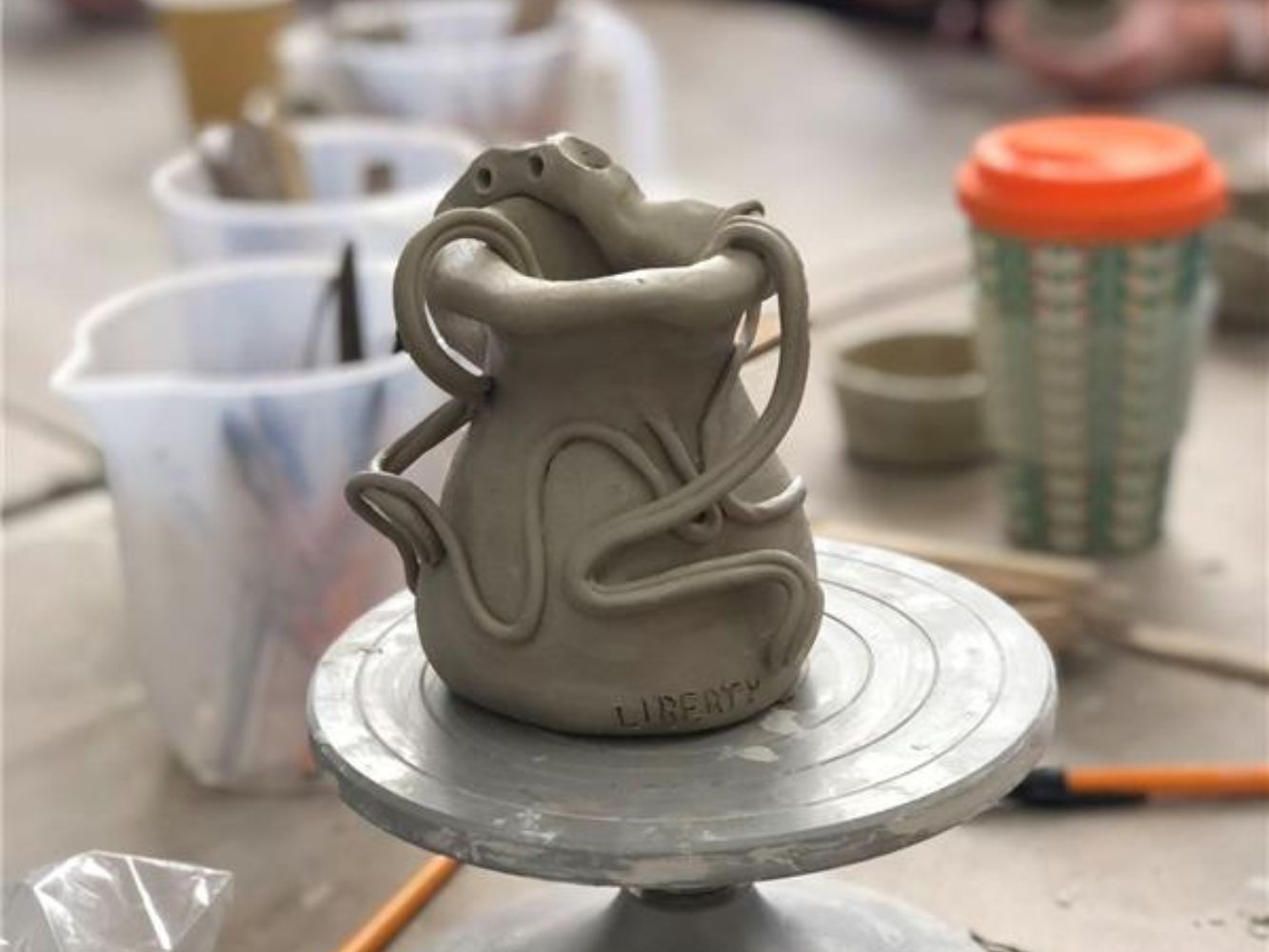 A pottery item