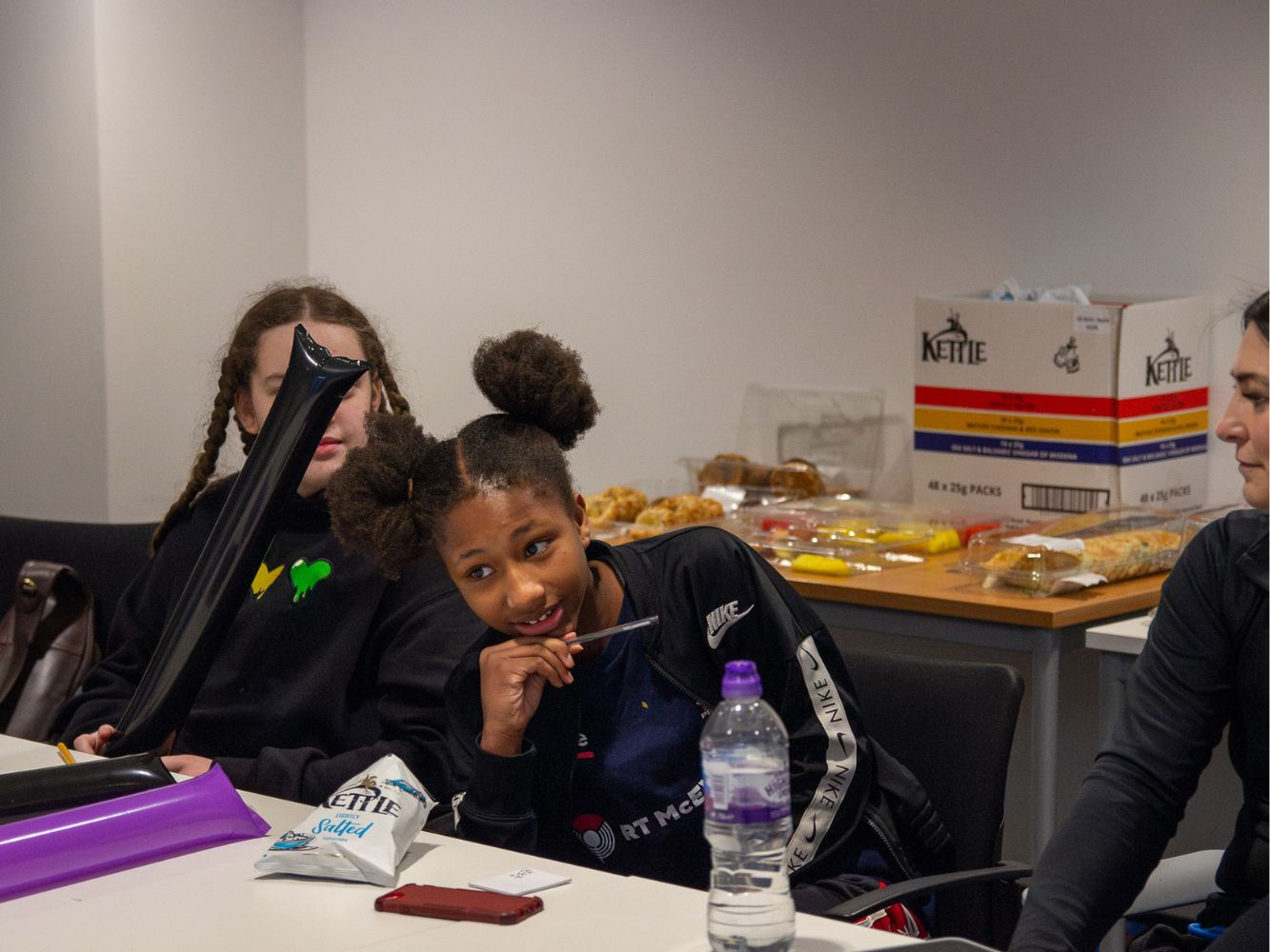 Female participants taking part in a widening access session