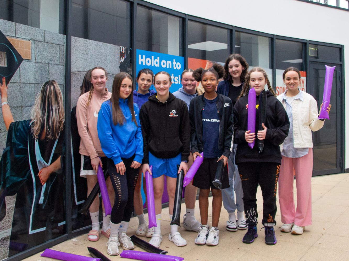 Female participants before cheering on RGU