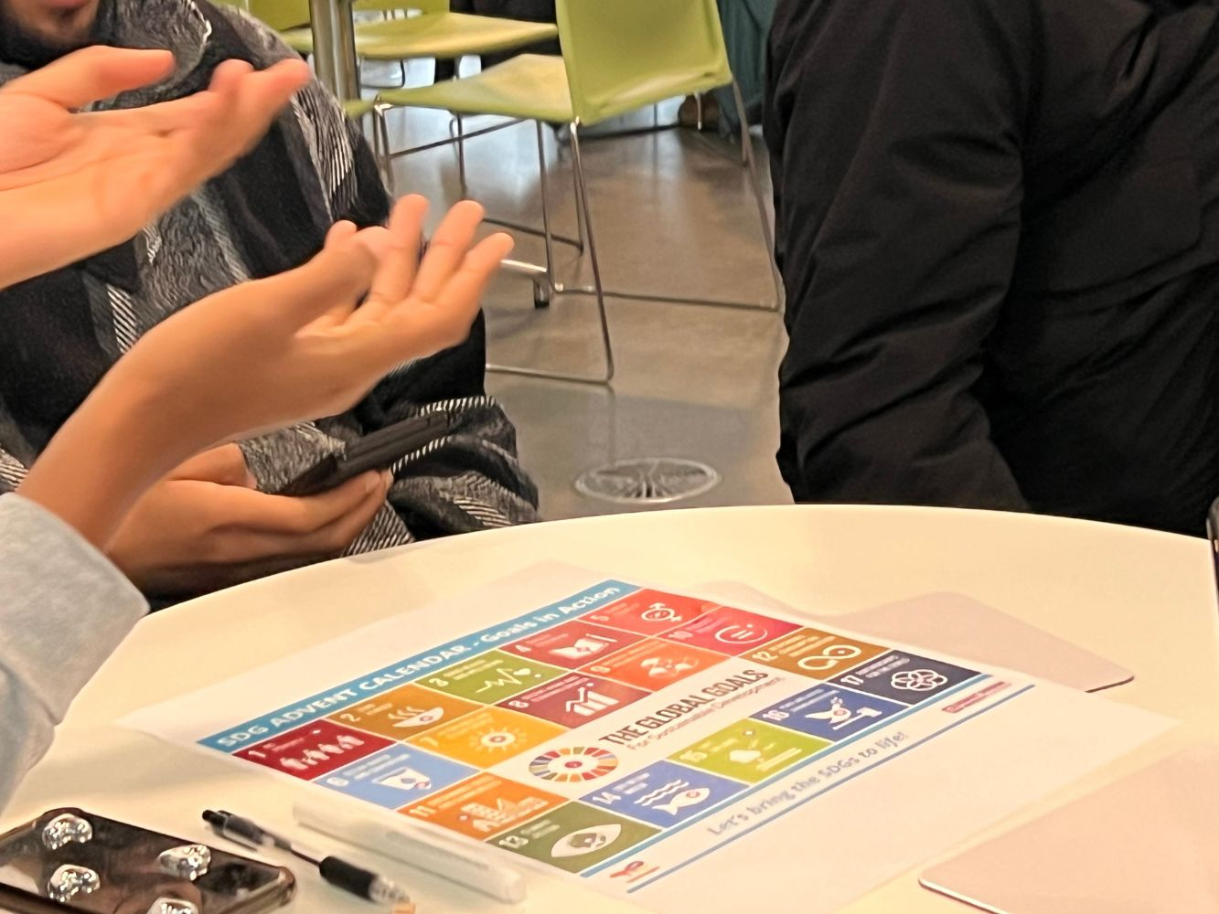 SDG graphics on table