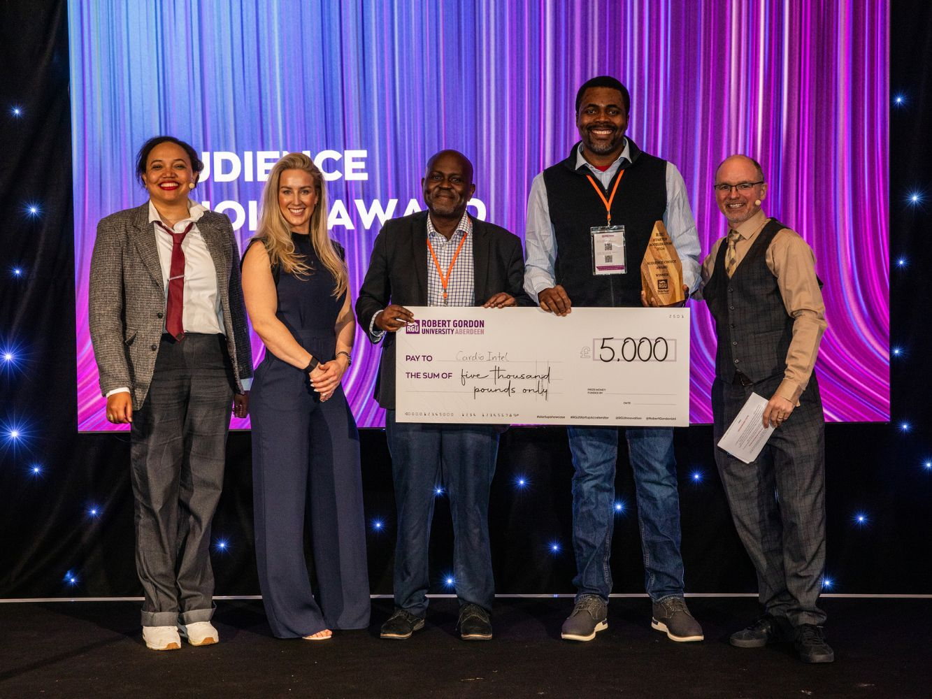 Cardio Intel win their award alongside Aisha, Chris and Sheli McCoy