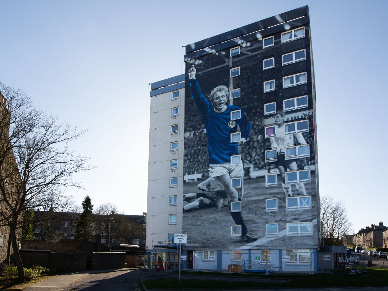 The Scotland side of the mural, shot from the floor