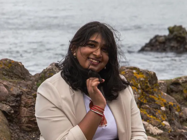 Student Lavanya at Aberdeen beach