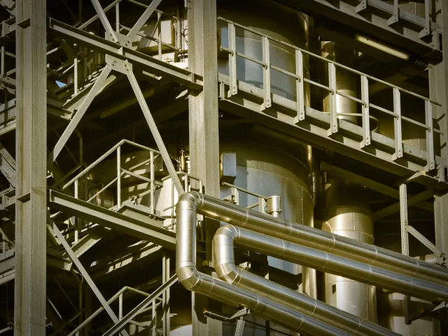 close up of industrial plant