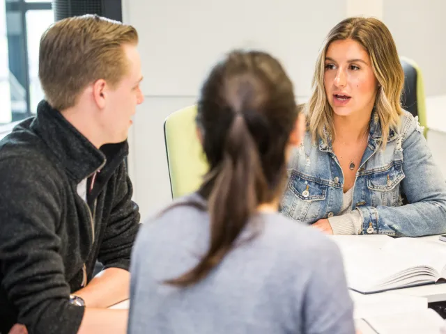 students having a conversation