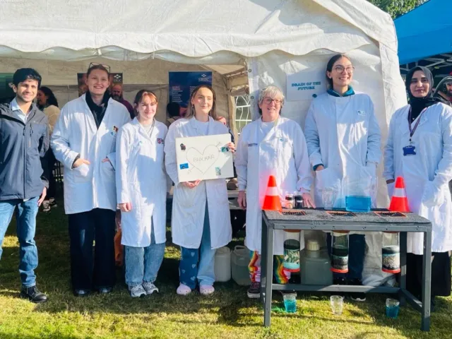 The RGU team in front of the education tent at Envirolution