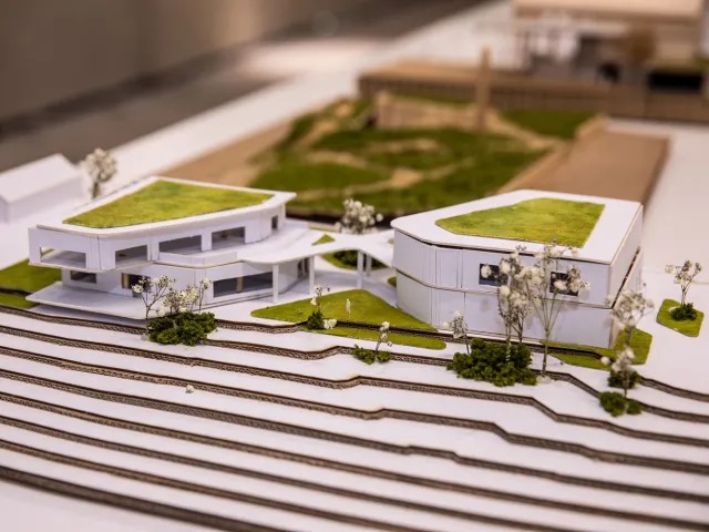 close up of modern architectural model