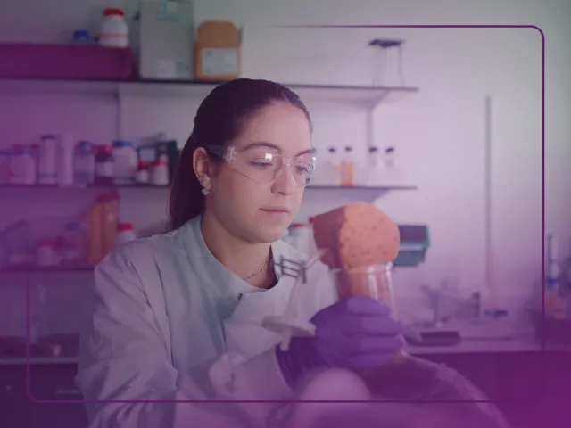 Student in a science lab