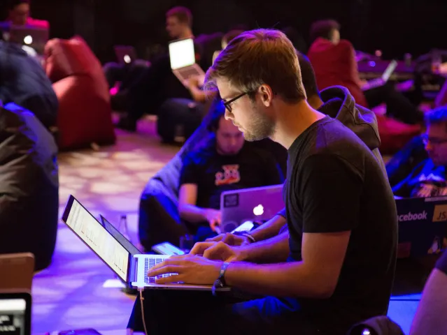 Person on a laptop