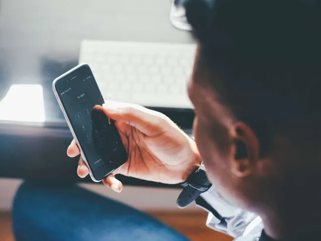 someone on a mobile device