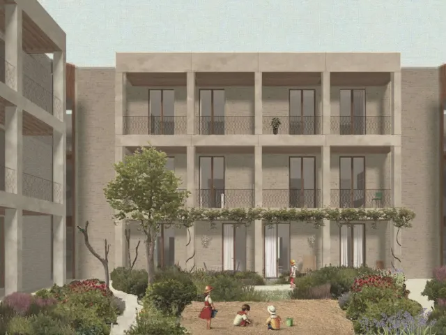 Courtyard space visualisation - Community Housing, Kirkwall, Orkney Claire Milnes