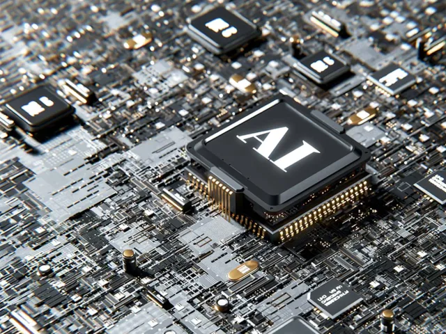 Image of computer hardware with an AI chip