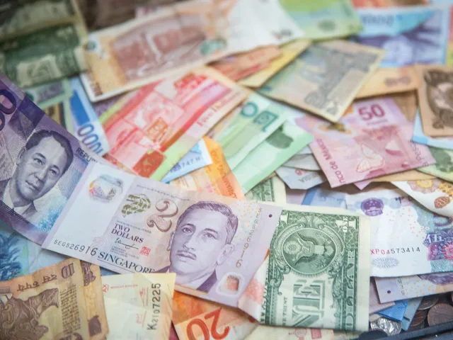 collection of different country's bank notes