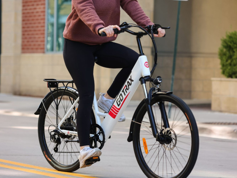 Person on electric bike