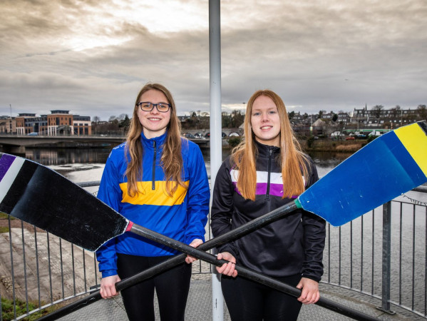 The two University Boat Club Presidents smile together at the boat house The two University Boat Club Presidents smile together at the boat house