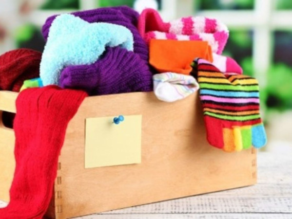 Image shows box of cosy clothes Image shows box of cosy clothes
